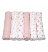 MuslinZ Cotton Muslin Squares PINK STAR
