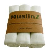 MuslinZ Bamboo/Organic Cotton Muslin Squares WHITE