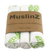 MuslinZ Bamboo/Organic Cotton Muslin Squares GREEN LEAF