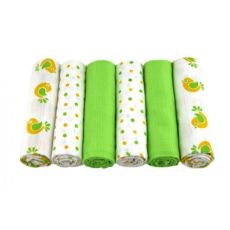 MuslinZ Cotton Muslin Squares GREEN BIRD