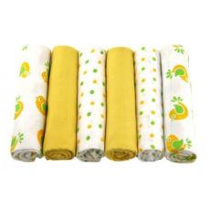 MuslinZ Cotton Muslin Squares YELLOW BIRD