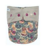 Puppidiapers Merino Wool OS+ Cover GREY JELLYFISH